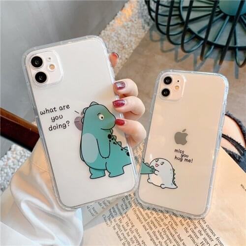 Funny Cartoon Cat Rat Shockproof Phone Case For iPhone 11 7 8 Plus X XR XS 11 12 Pro Max Case Transparent Protection Back Cover