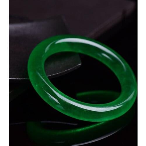 Genuine Natural ICE Green Jade Bangle Bracelet Charm Jewellery Fashion Accessories Hand-Carved Amulet Gifts for Women Her Men