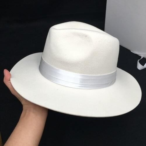 Autumn/winter wool, white female jazz cap hat panama hat fashion flat eaves of England gentleman contracted hat for man fedoras