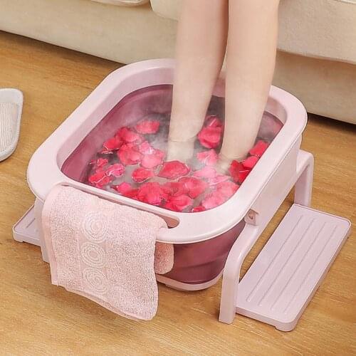 Plastic Foldable Bucket Foot Bath Bucket Bathroom Foot Wash Basin Laundry Buckets Portable Folding Water Container Basins Large
