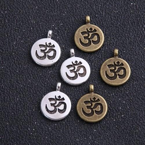 10pcs Vintage Metal Zinc Alloy Letter 3D Charms Trendy Retro Diy Handmade Round Letter 3D Pendant for Jewelry