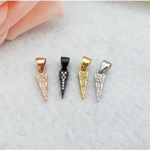 10Pcs Tiny CZ crystal Triangle Charm,Handcrafted CZ zircon Stone Micro pave Pendant women Jewelry Finding For DIY necklace PD850