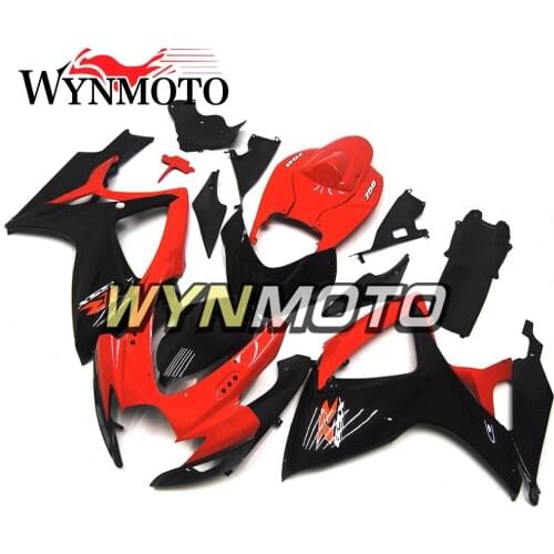 Complete Fairings Kit For GSXR600 750 06-07 2006 2007 K6 Injection ABS Plastics Fairings Full Bodywork Cowlings Red Black Frames