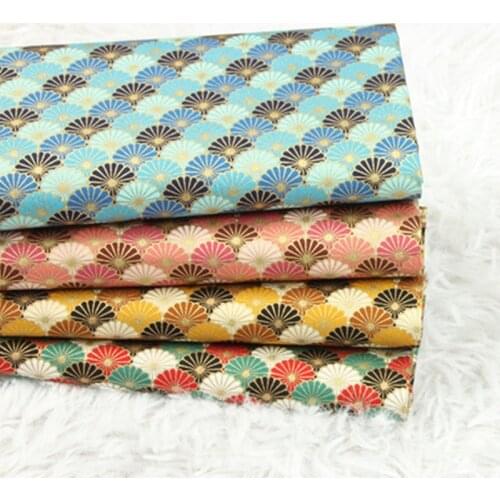 Half Yard Thin Cotton Fabric Soft Breeze Geometric Gilt Print Handmade DIY Bag Sewing Tissue 100% Cotton CR-619