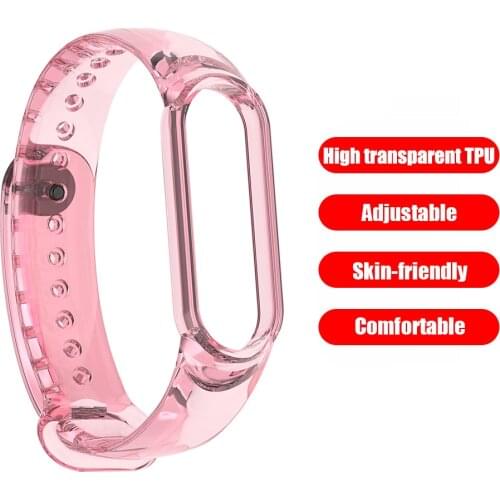 Transparent Smart Bracelet Band Buckle Straps Band Bracelet for Xiaomi Mi Band 5 6 Replacement Wrist Strap