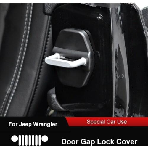 QHCP Car Door Lock Cover Door Check Arm Protector Sticker Trunk Door Limiter Covers Anti-Rust Fit For Jeep Wrangler JL 2018 2019
