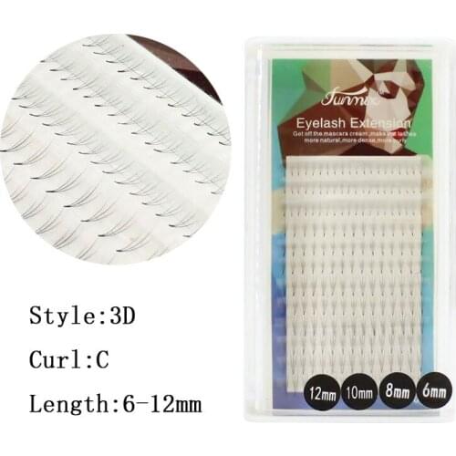 FUNMIX 12 Lines 3D Individual Cluster Eyelash Extension Professional Pre Made Volume Fans Faux Mink Lashes Mixed 6-12mm