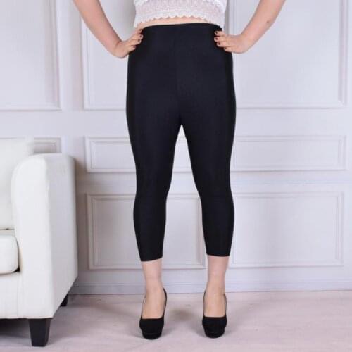 S-5XL New Spring Summer Fashion Skinny Sexy Thin Black Lace Leggings Calzas Mujer Knee-length Leggings Stretchy Plus Size