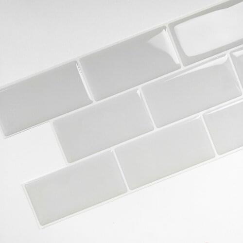 Self Adhesive Waterproof 3D Wall Sticker/Panel for Kitchen Bathroom Vinyl Peel And Stick Splashback Tile Grey Stickers