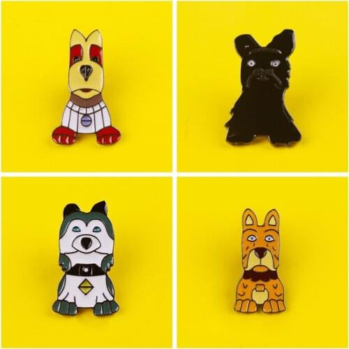 Sitting Up Dog Anime Decoration Cartoons Metal Brooches Big Eyes Dog Metal Pins For Clothes Pins Brooch Clothes Lapel Pins Gift