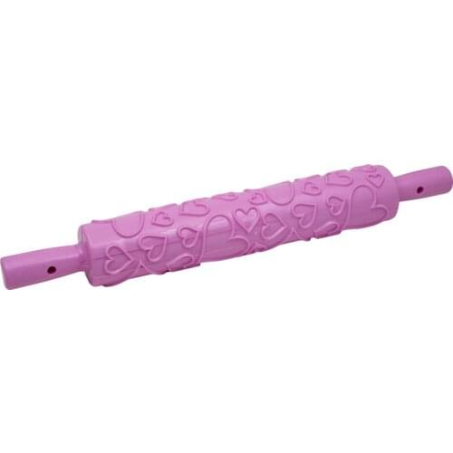 Rolling Pin Big small heart Patterns Baking Tools Fondant Embossed Mold Cake Decorating Pizza Cake Roller Non Stick
