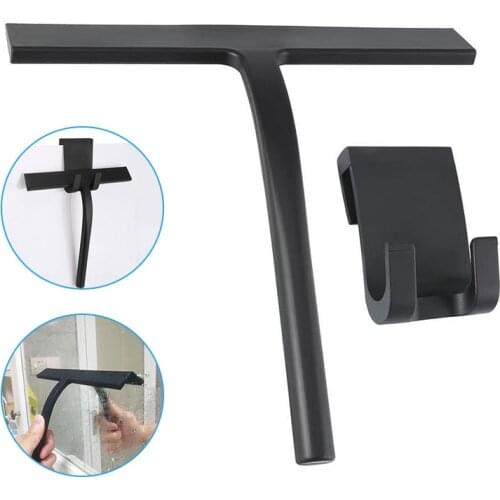 Shower Squeegee Window Glass Wiper Scraper With Silicone Blade Holder Hook For Bathroom Kitchen Car Glass Cleaning Accessories