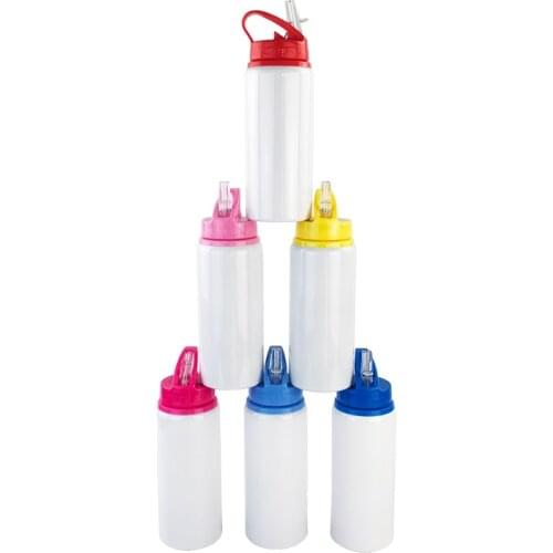 60pcs Sublimation Tumbler Water Bottle 20oz Aluminum Sports Kettle Outdoor Portable Drinking Cup Big Capacity with Lid W0215