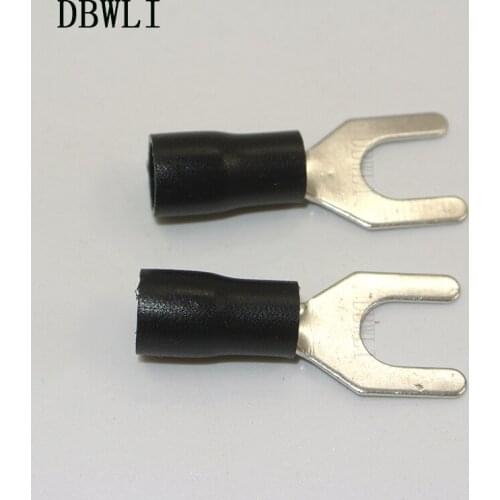 SV3.5-5 Black 50PCS 14-12 Gauge #10 Stud Sz 10 Fork Cable Wire Terminal Connector Electrical Crimp Terminal