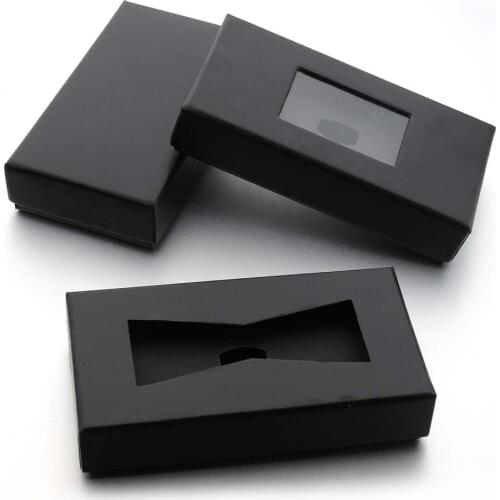 High Grade Bow Tie Box Bowknot Box Packing Box Special Cardboard Custom Made Manual Bow Tie Kraft Box Gift Box 7.5*14*3cm