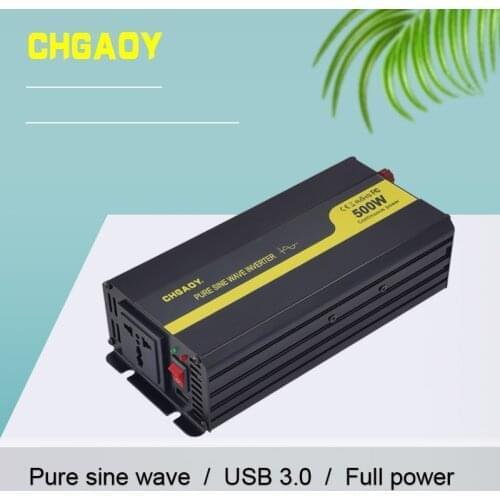 High Quality Pure Sine Wave 500W Smart Inverter 12v/24v-110v/220v Car Power Peak Power 1000W USB Charging 3.0