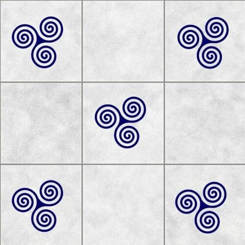 Swirls Tile Stickers Bathroom Wall Art Decor Decal Kitchen Wall Stickers Choose 20 Colours & Two Size Choose