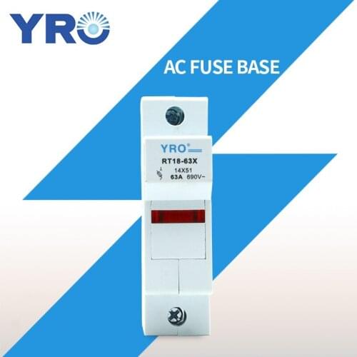 AC 1PC 1P Fuse Base 690V 63A With LED light Matching Fuse 14x51MM R016 only Fuse Base RT18-63X