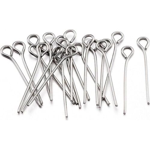 100Pcs Stainless Steel Winter Fishing Bait Stinger Spike Hook 20/30/50mm Carp Fishing Lure Connecting Pins Swivel Accessories