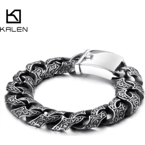 18mm Punk Cuban Bracelet Men 316 Stainless Steel Fashion Male Party Jewelry Best Gift to Boyfriend Husband
