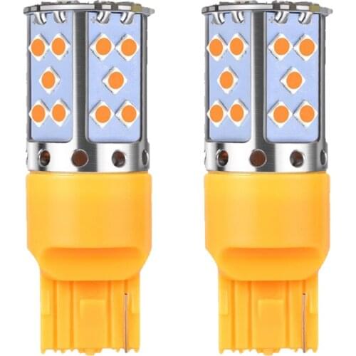 2pcs Super Bright T20 7440 W21W WY21W BA15S P21W BAU15S PY21W 1156 Canbus Car Led Lamp Auto Turn Signal Light Bulb Amber Yellow