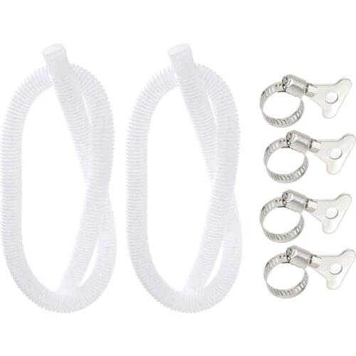 2Pcs Replacement Above Ground Swimming Pool Pump Filter Pump Hose 1.25 Diameter 59" Long with 4 Clamps Pool Accessories Kit
