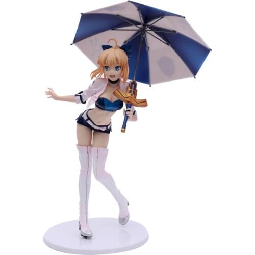 27cm Anime Figure Toys Fate Stay Night Altria Pendragon Saber Racing Car PVC Action Figure Toys Collection Model Doll Gift