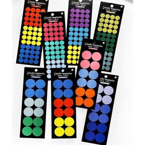 3 Pieces Color Round Sticker Diary DIY Material Decoration Stickers Diary Planner Scrapbooking Dot Stickers Label Paper Stick