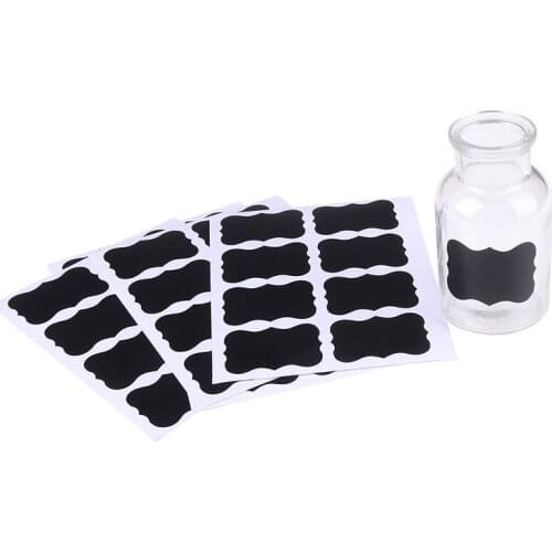 48pc/6Sheets Blackboard Sticker Craft Stationery Party Supplies Kitchen Jar Organizer Labels Glass Windows Chalkboard Blackboard