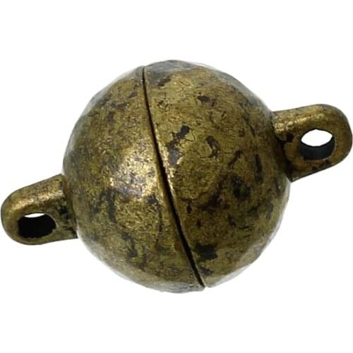 8SEASONS Magnetic Clasps Round Antique Bronze Faceted 17mm x 11mm,2 Sets Hot new