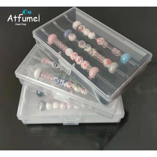 Acrylic Beads Box Beads Assorted Collection Box Charms Display Storage Holder Bar Jewelry Organizer Tray Case With Cover