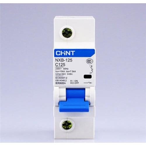 CHINT Moulded Case Circuit Breaker NXB-125 1Pole C63A 80A 100A 125A Circuit Breaker