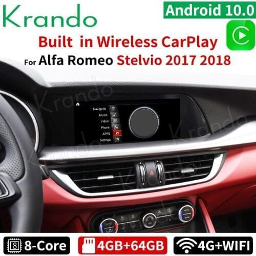 KRANDO Android 10.0 10.25'' car radio multimedia player for Alfa Romeo Stelvio 2017-2018 gps navigation with bluetooth