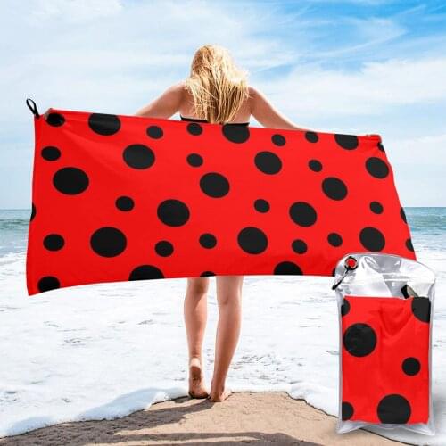 Bathing Towel Ladybird Bug Polka Dot Bath Wearable Towel Dress Fast Drying Beach Spa Magical Nightwear Sleeping