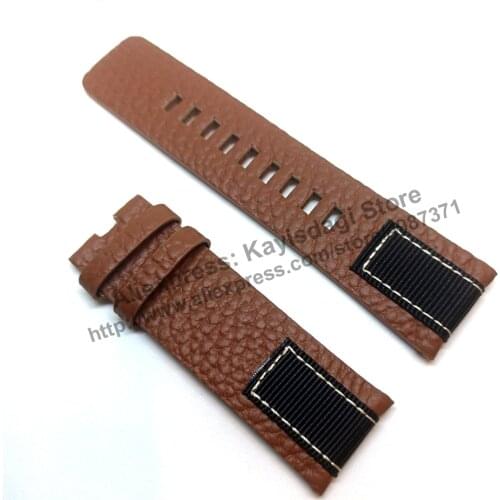 Comp. Diesel DZ4305 Mega Chief - 26mm Brown Leather Over Textile Watch Strap Band