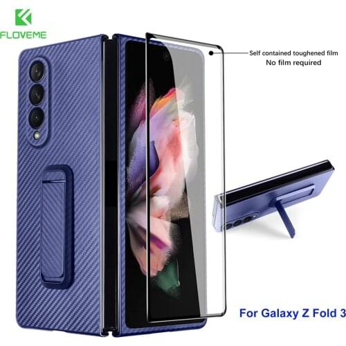Floveme Luxury Ultra Thin Case for Samsung Galaxy Z Fold 3 2 5G Case Matte Leather Slim Phone Case For Galaxy Z Fold3 Cover