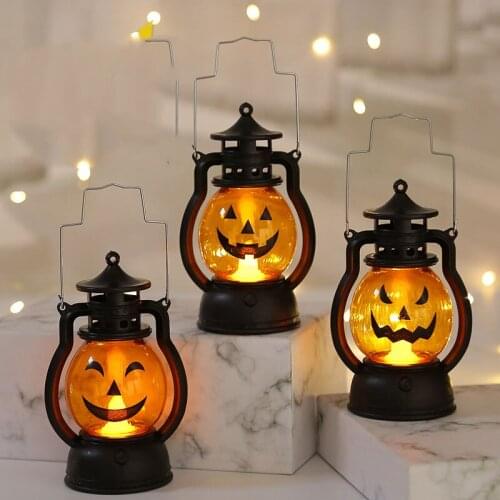 Pumpkin Lantern Halloween Decoration Props Festival Children Led Lights Plastic Lantern Halloween Decorations Party Light