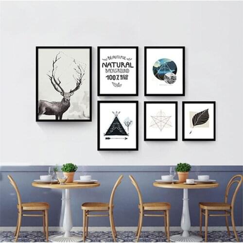 HAOCHU Abstract Painting Watercolor Canvas Background Design Art Print Wall Picture Living Room Hotel Corridor Decor Geometry