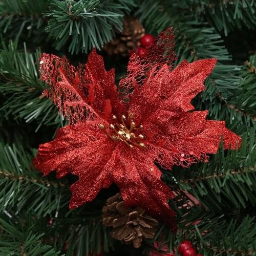 5PCS Artificial Flowers Christmas Decorations for Home Christmas Tree Ornaments Xmas Tree New Year Decor Navidad 2018