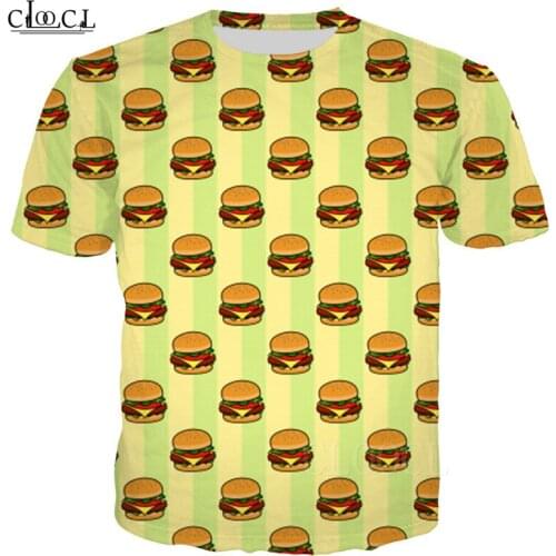 Cartoon Lemon/Burger/Cactus T Shirts For Mens Womens 3D Printed Short Sleeve Tshirts Oversized Summer Harajuku Fashion T-shirt