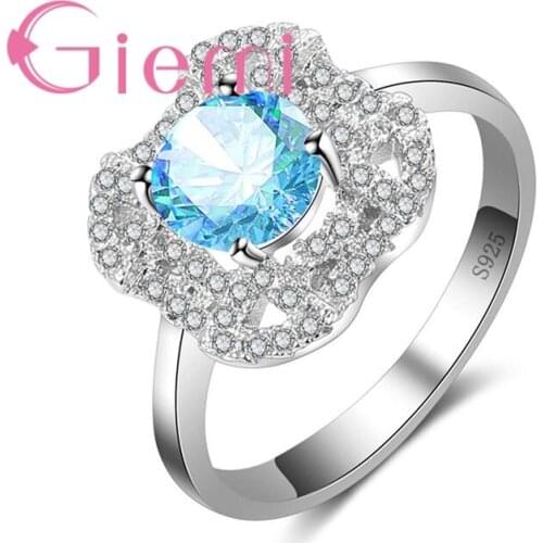 Drop Shipping High-End Solid 925 Sterling Silver Jewelry Anniversary Wedding Finger Ring For Women Girl Party Friend Gifts