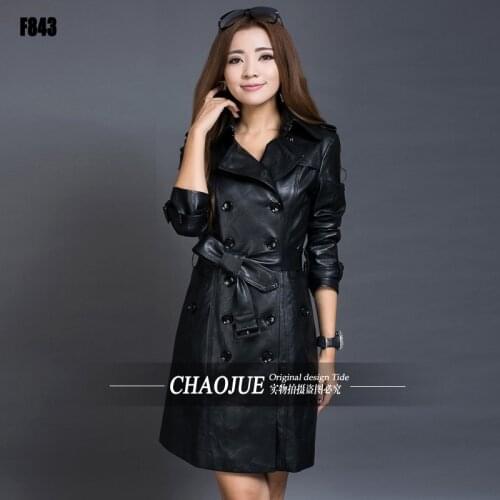 Leather Clothes Trench Coat Men Slim Suit Collar 2018 Spring And Autumn New Fashion Black Coat Plus Size Was Thin Outerwear