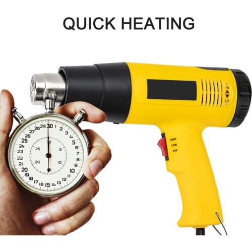 2000W Powerful Electric Hot Air Machine Portable Handheld Dual Wind Speed Stepless Thermostat Hot Air Power Tool US/EU Plug