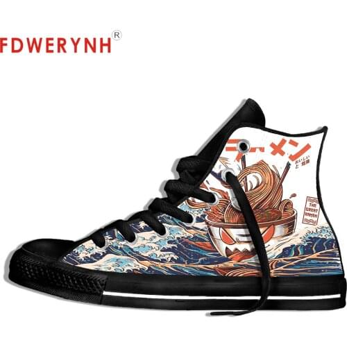 Mens Casual Shoes Japanese Harajuku Shoes Men 2018 Summer Hip Hop Shoes Noodle Ship Cartoon Mens Custom Shoes