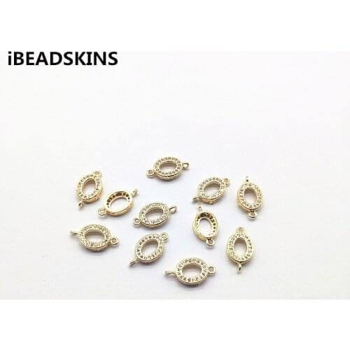 New arrival! 14x7.5mm 50pcs Real gold plating Oval Connectors for Necklace DIY making /Earrings parts,hand Made Jewelry DIY