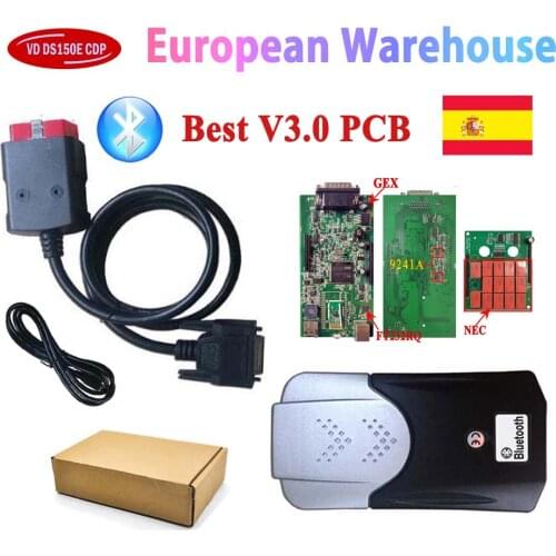 European Warehouse NEW VCI VD DS150E CDP 2017.R3 Keygen Best V3.0 PCB with Bluetooth for Delphis Car/Truck Obd2 Diagnostic Tools