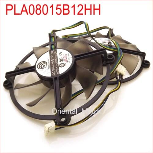 Free Shipping 2pcs/lot PLA08015B12HH 12V 0.35A 85mm GTS250 GT430 GTS450 Graphics Card Cooling Fan 4Wire 4Pin
