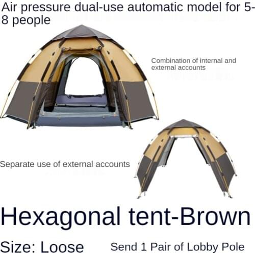 Outdoor Hexagonal 3-4 People Multi-Person Automatic Rainproof Camping Family Leisure Tent Upgrade