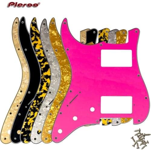 Pleroo Guitar pickguard - For FD Stratocaster Left Handed 11 Screw Holes HH PAF Humbucker Scratch Plate Various Color Choice