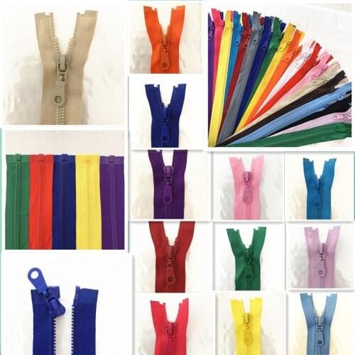 2pieces, 5#(25-70 )cm detachable resin zipper opening opening automatic ecological locking plastic zipper for sewing suit